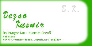 dezso kusnir business card